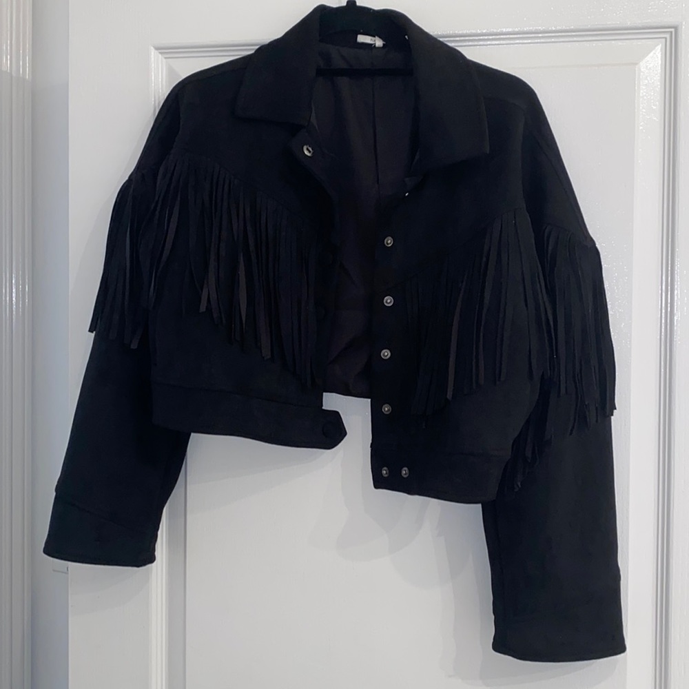 Fringe black jacket